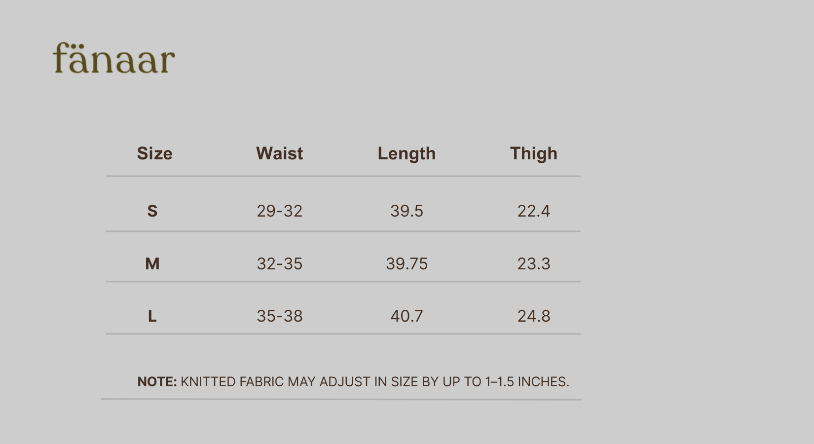 Size Chart