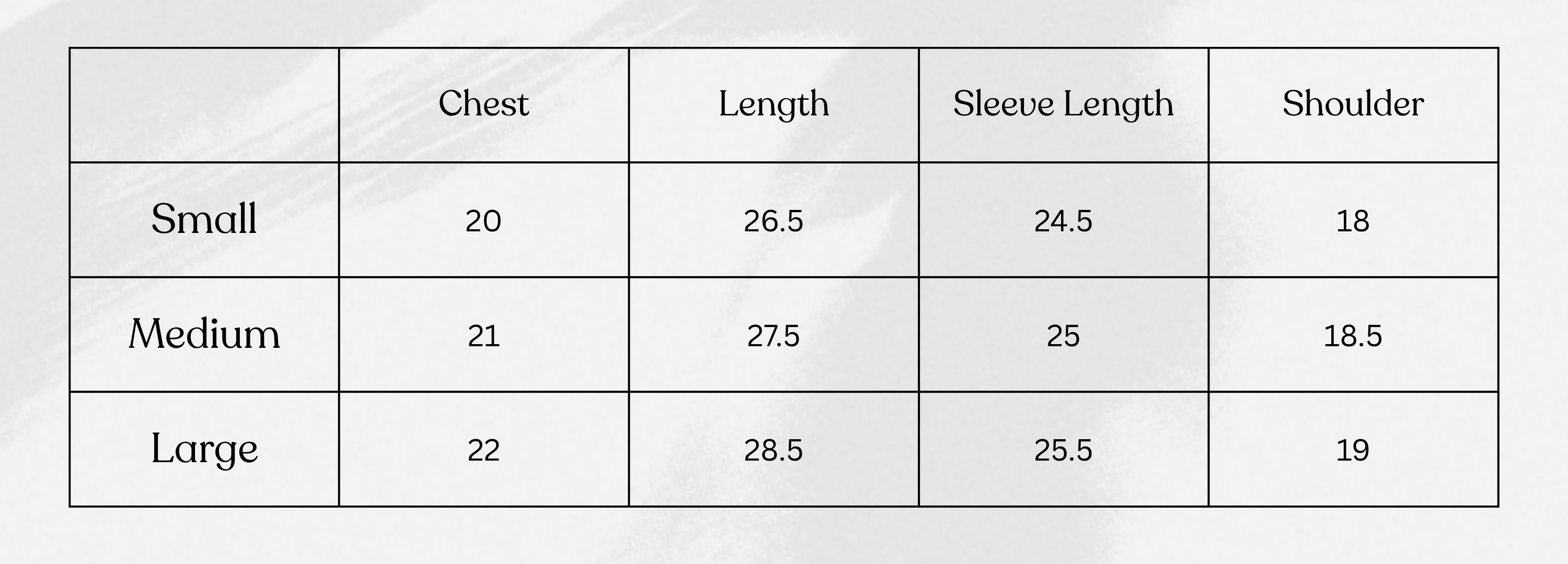 Size Chart