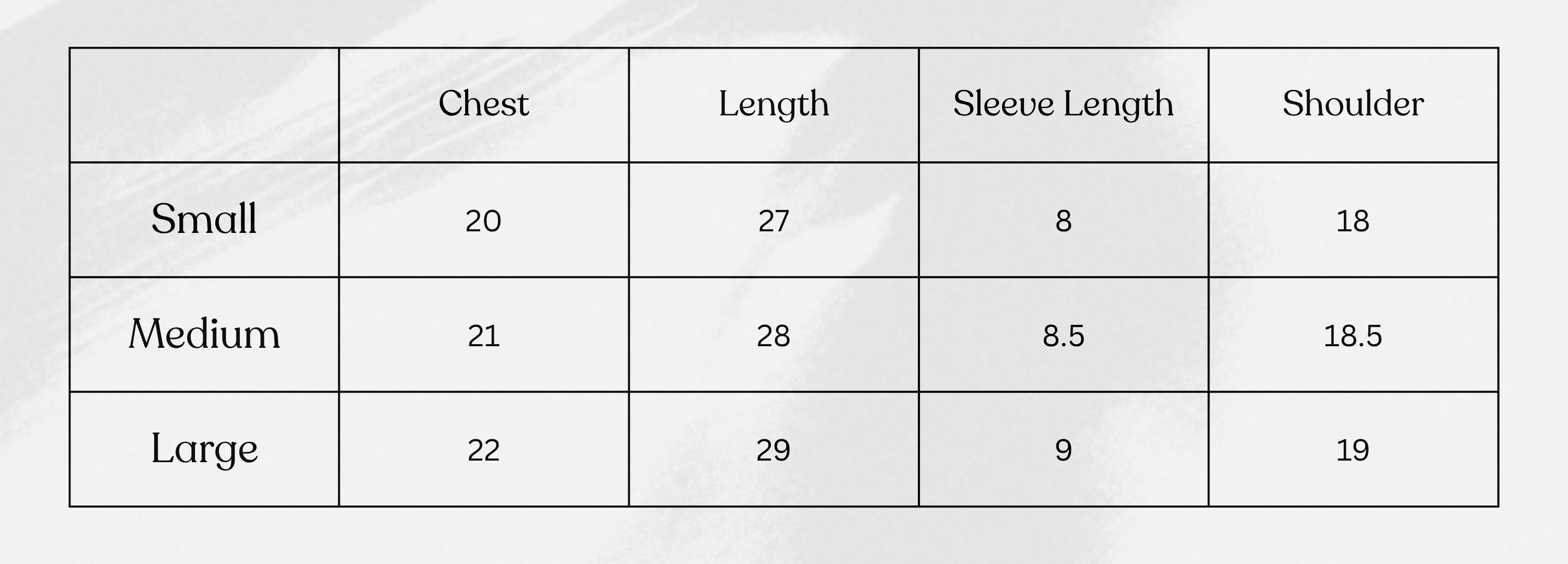 Size Chart